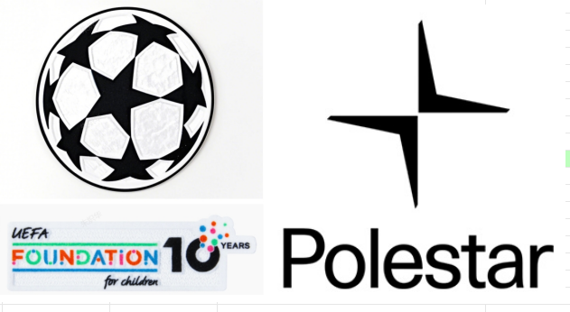 25/26 UCL & badge Fondation UEFA 10 ans & Polestar badge
