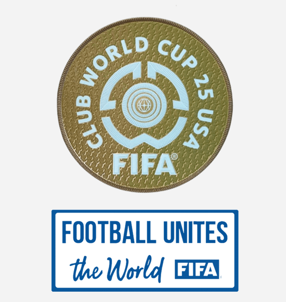 Club Coupe du monde 25 USA badge & FOOTBALL UNITES the world (blanc) badge